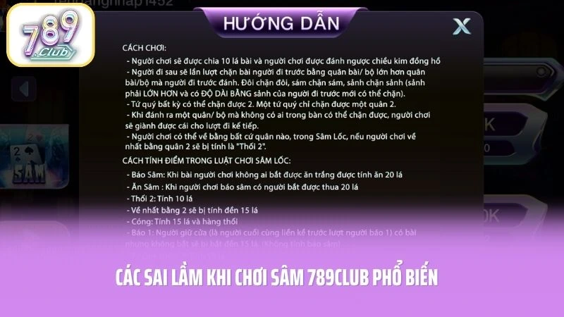 Sâm 789CLUB - Mách Bạn Bí Kíp Đè Bẹp Mọi Đối Thủ 3 Các sai lầm khi chơi Sâm 789CLUB phổ biến