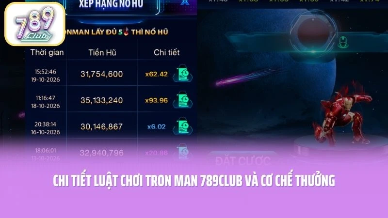 Chi tiết luật chơi Tron Man 789CLUB và cơ chế thưởng