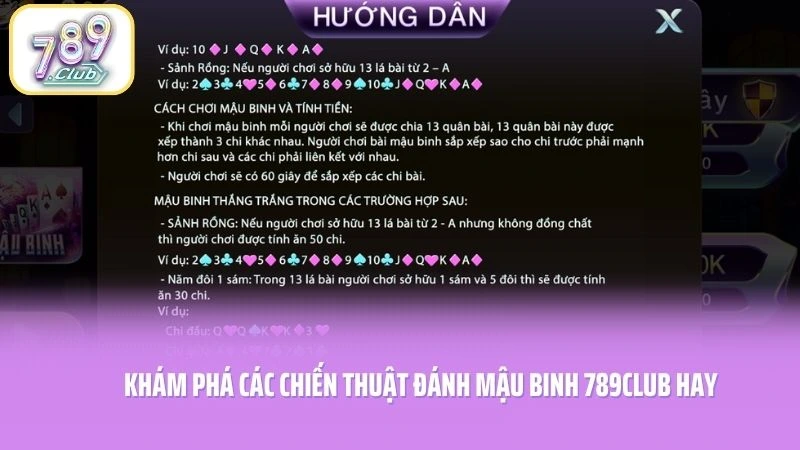 Khám phá các chiến thuật đánh Mậu Binh 789CLUB hay