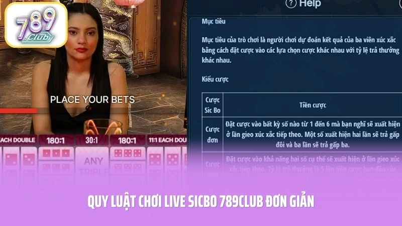 Quy luật chơi Live Sicbo 789CLUB đơn giản